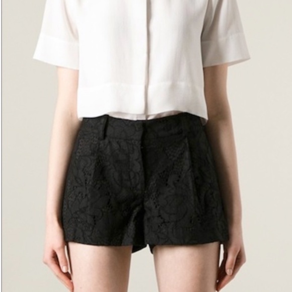 DIANE Von FURSTENBERG DVF Black Lace Shorts Cotton Like New 3” Inseam - Size 2 - Picture 1 of 14